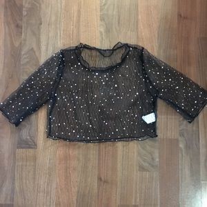 Sparkle Mesh Crop Top